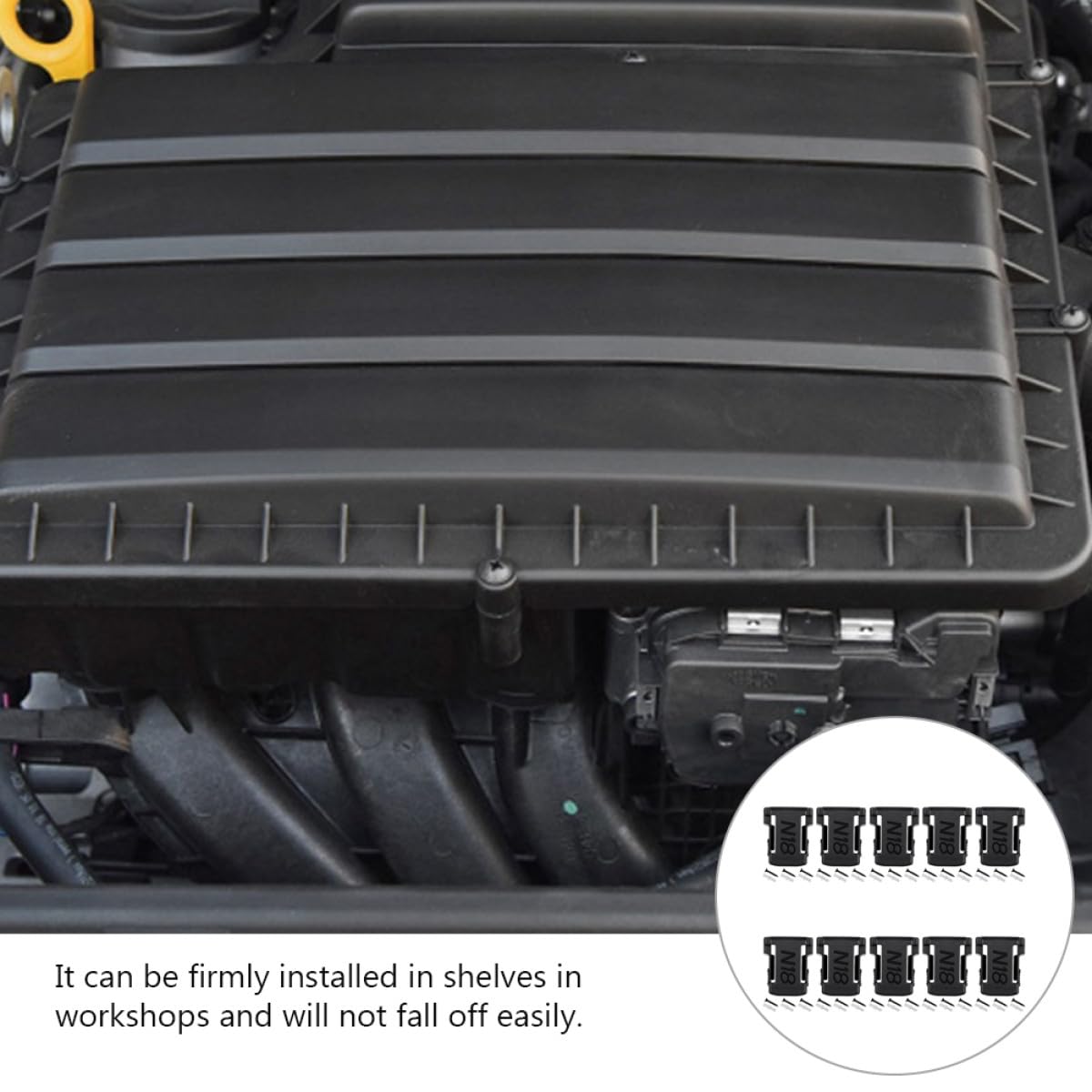 10 Pezzi Rigidi Per Batterie Al Per Batterie Per Batterie Compatibile Abs Nero