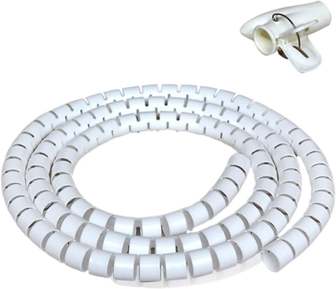 Guaina per cavi espandibile, Guaina for cavi a spirale, guaina in plastica for avvolgimento da 1 metro, protezione rivestita(White,32mm Inside Diameter)