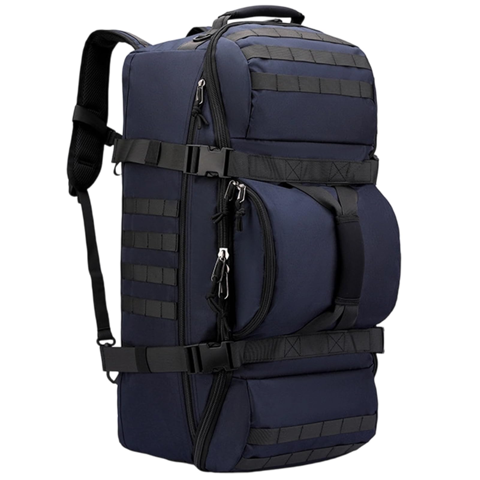 Sac De Voyage à roulettes 80L Grande Sac à Dos Sport Duffle Bag Imperméable Oxford Sport Bagage avec Compartiment Bretelles Pliable pour Camping randonnée Weekend Gym
