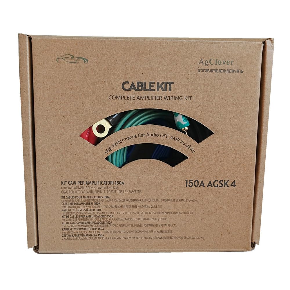 4 GA Verstärker-Kabel-Set, 100% sauerstofffreies Kupfer, OFC, 3000 W, komplettes Verstärker-Drahtinstallationszubehör – stellt Verbindungen her und bringt Strom zu Auto-, Heim- und