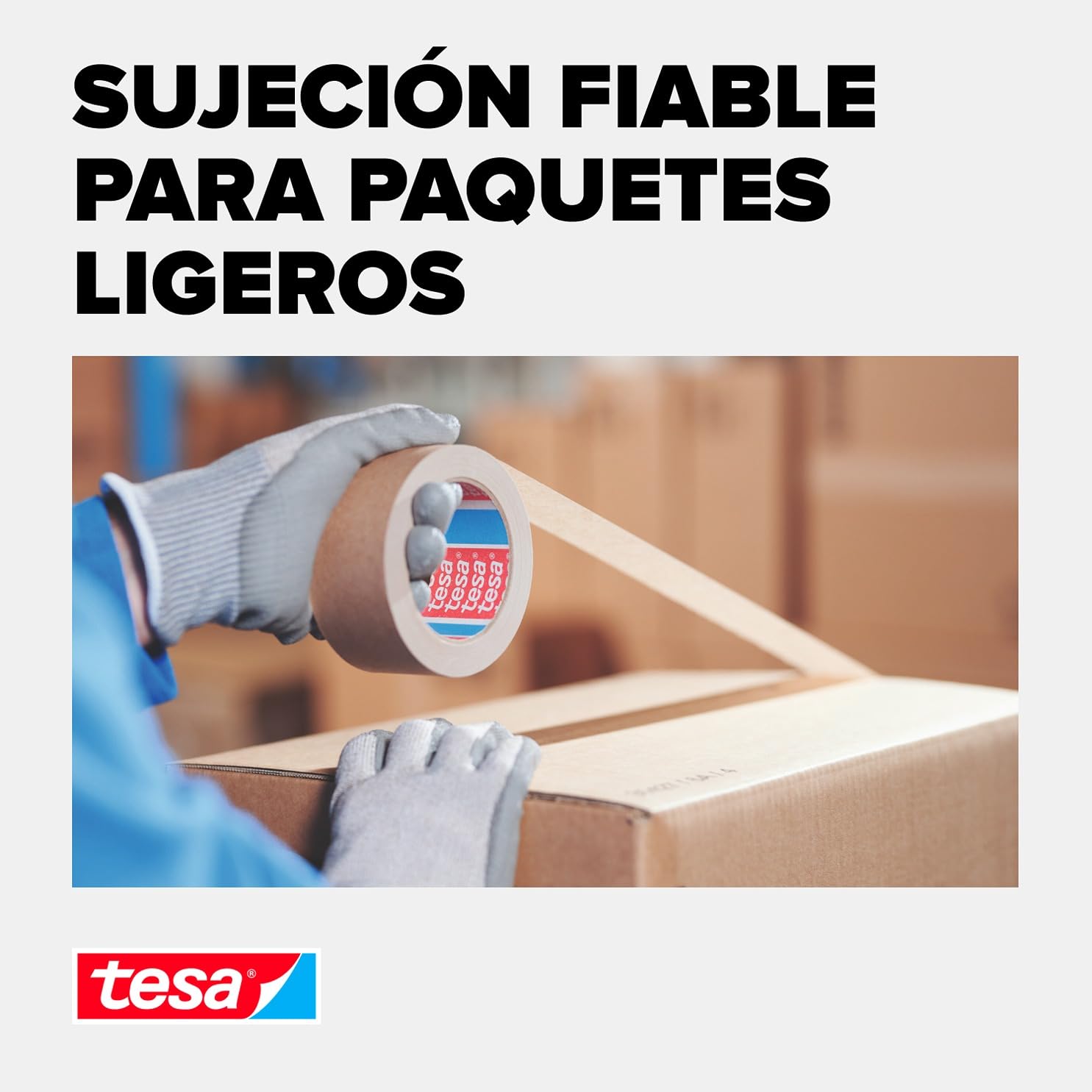 tesa Pack 4713 - Paquete de 6 cintas adhesivas de papel para cerrar embalajes, reciclables y sin disolventes, color marrón, 6 rollos de 50 m x 50 mm