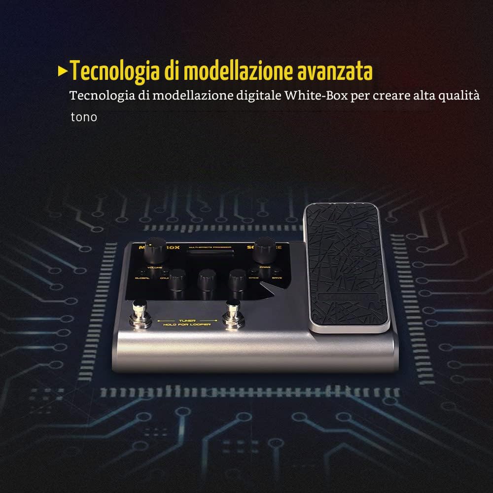 SONICAKE Multieffetto Pedale per chitarra Processore espressione 140 Effetti integrati 198 Preset Looper Modellazione di amplificatori Supporto IR OTG Matribox