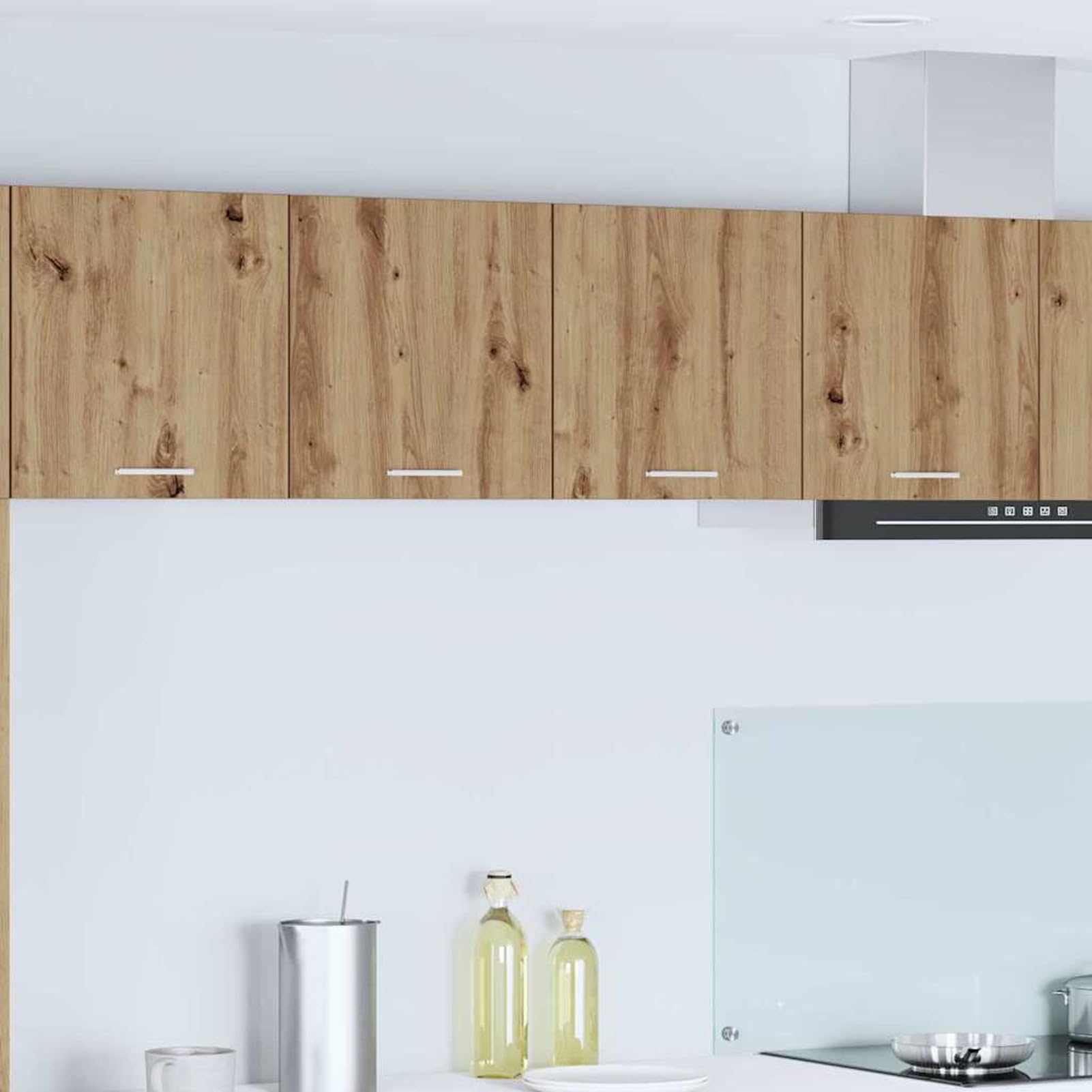 Armadietto pensile da cucina in rovere Artisan, 80 x 31 x 40 cm, con 2 ante incernierate, per cucina moderna