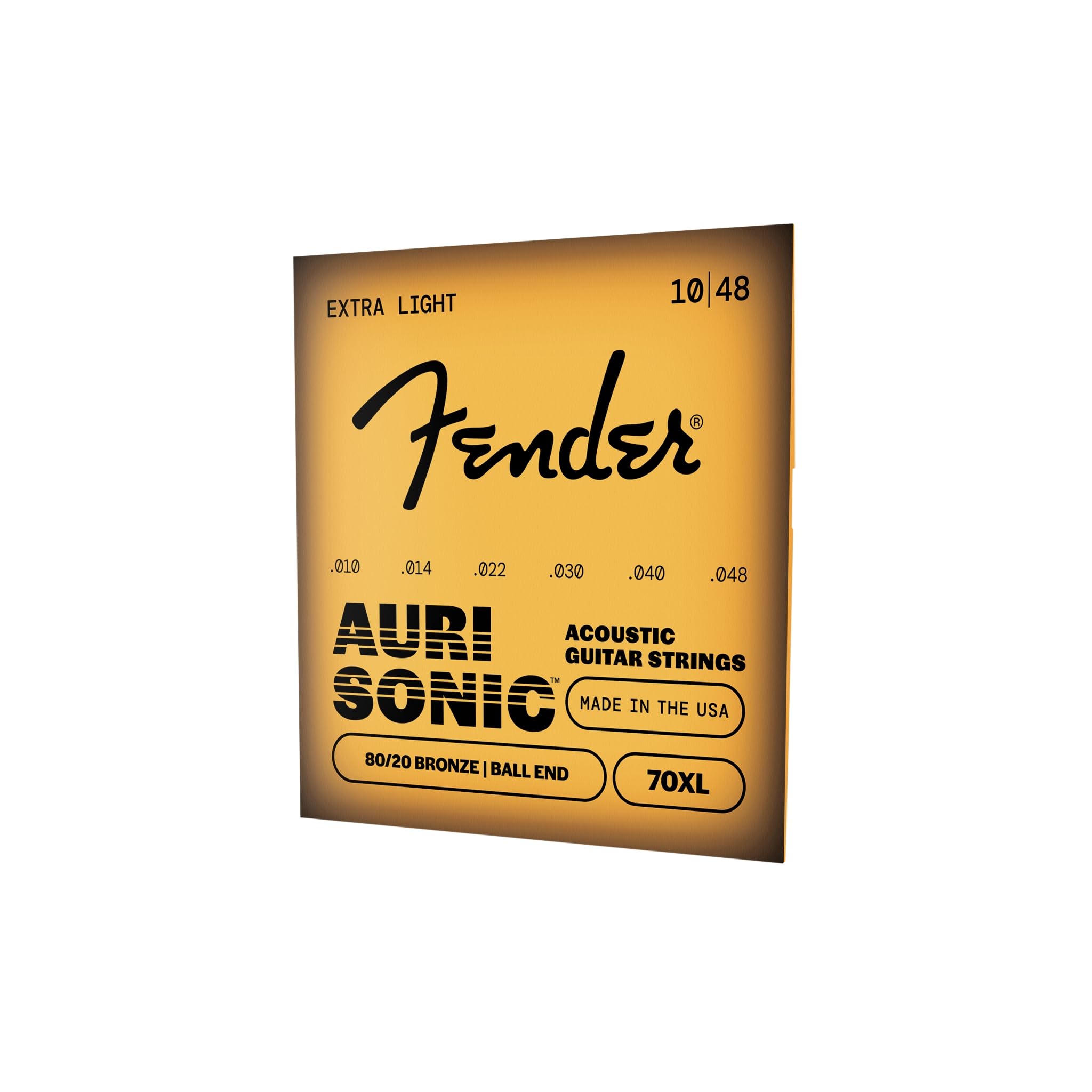 Fender 80/20 Bronze Acoustic Guitar Strings, Extra Light Gauge .010-.048, Model 70XL, Model 0730070402 1