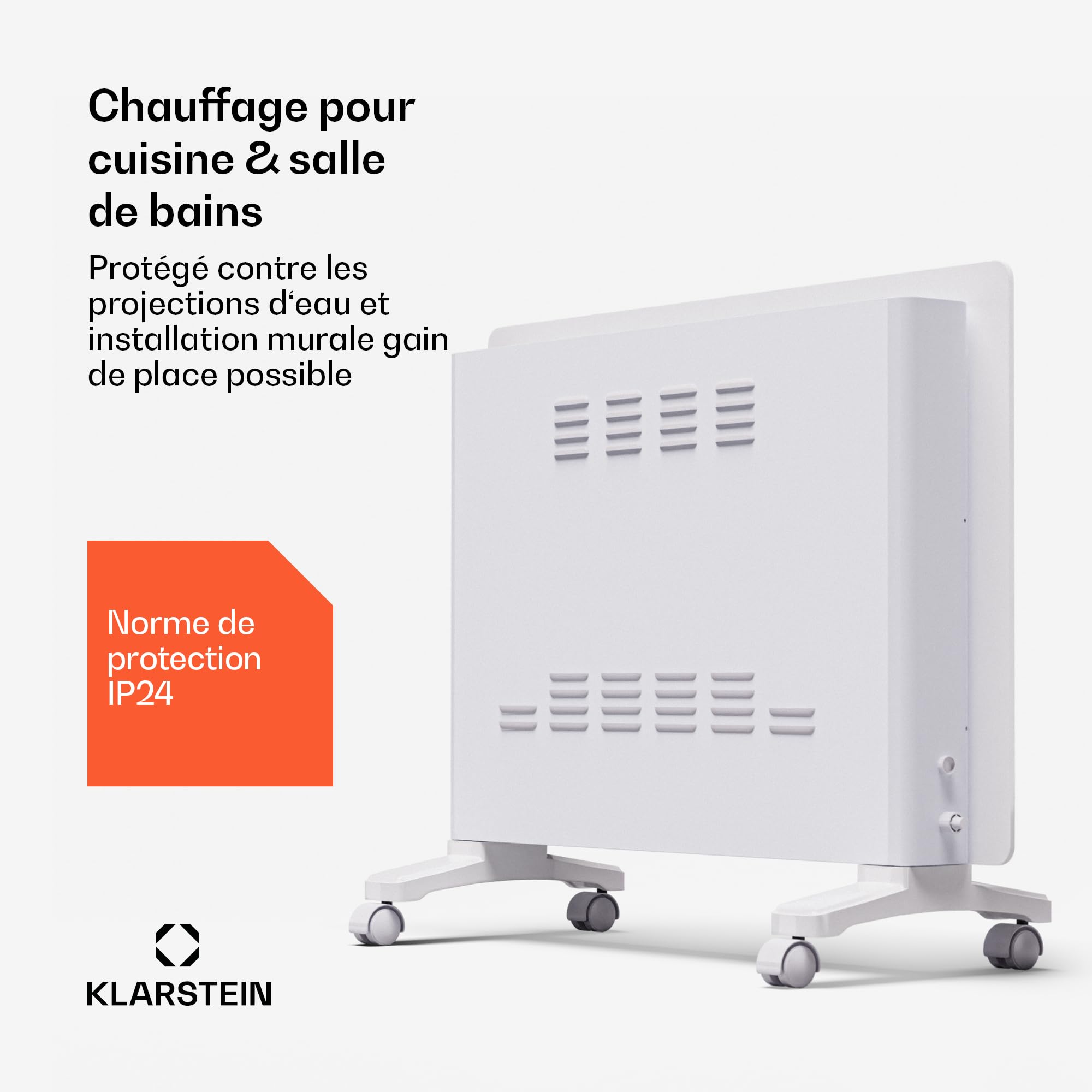 Convecteur électrique Rowenta Vectissimo CO3035 - 2 Puissances (1200W/2400W), Thermostat, Pour Pièces Jusqu'à 25 M², Noir