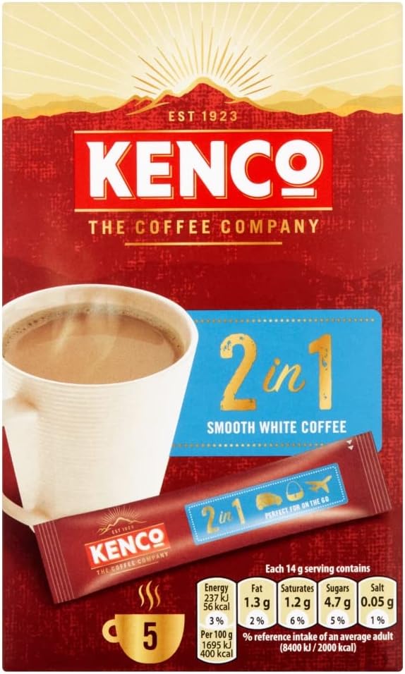 Kenco 2 in 1 Smooth White Instant Coffee, 5 Sachets Amazon.co.uk Grocery