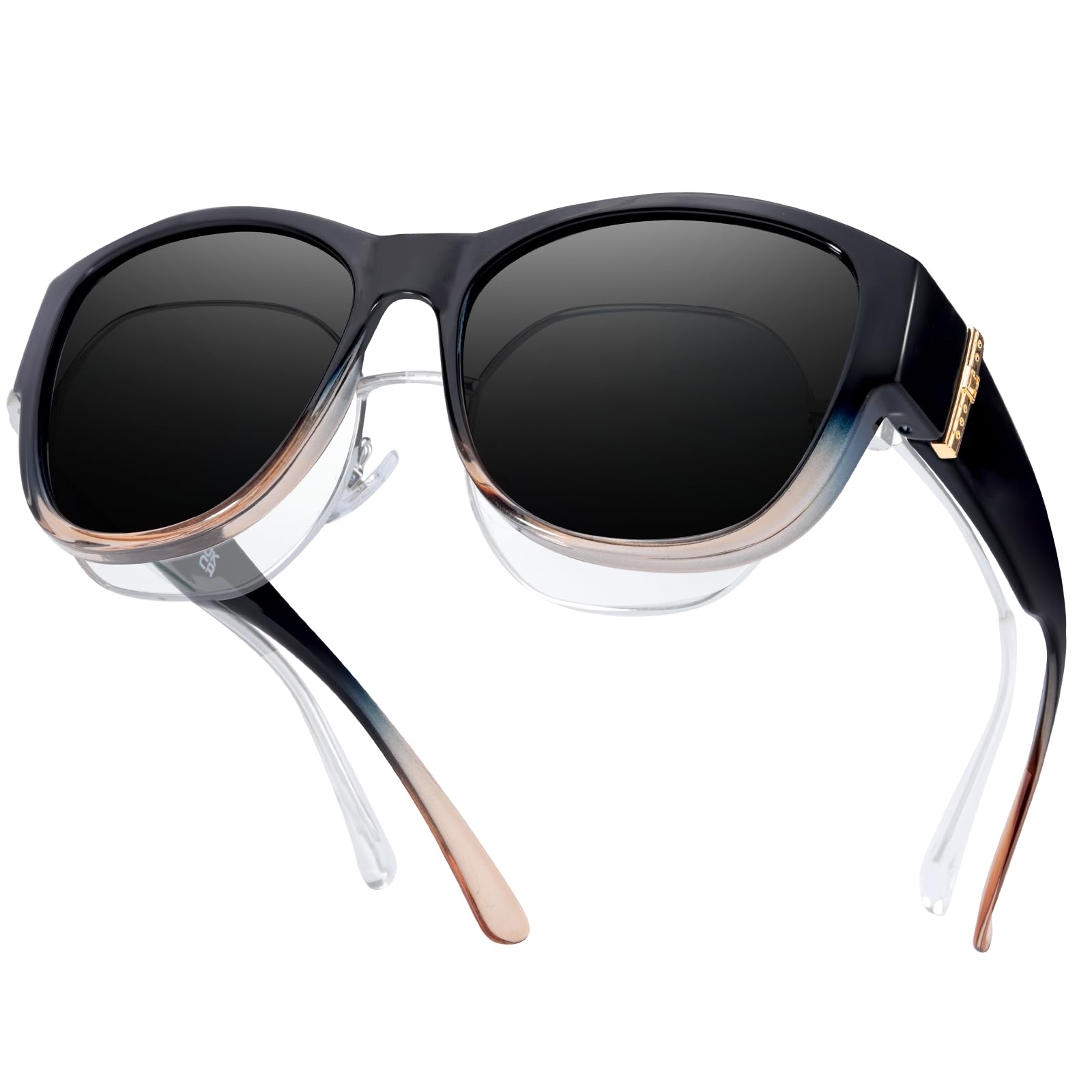 LVIOE Überzieh Sonnenbrille Polarisiert für Damen, Trendige Sonnenbrille für Brillenträger mit UV400 Schutz Gläsern