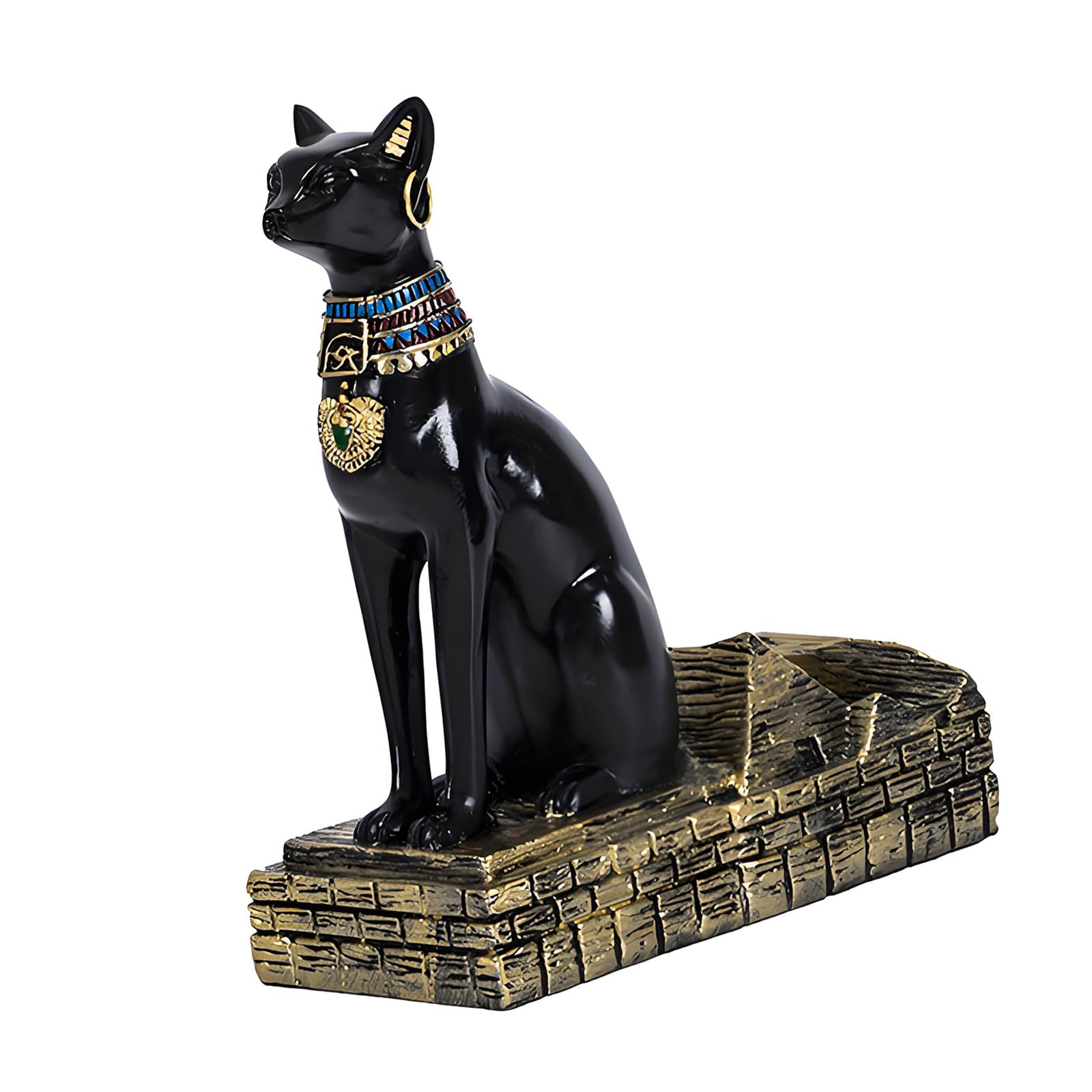 TQUXNGA Bastet Anubis Statue Wine Bottle Holders Stand Ancient Egyptian God Resin Display Rack for Entertaining Guests Decors Bastet Wine Bottle Holders