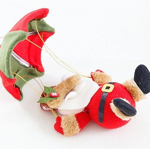 Miniatura 3 de Decoraciones navideñas, paracaídas de Navidad Papá Noel muñeco de nieve colgantes escena decoración colgante Navidad decoraciones al aire libre