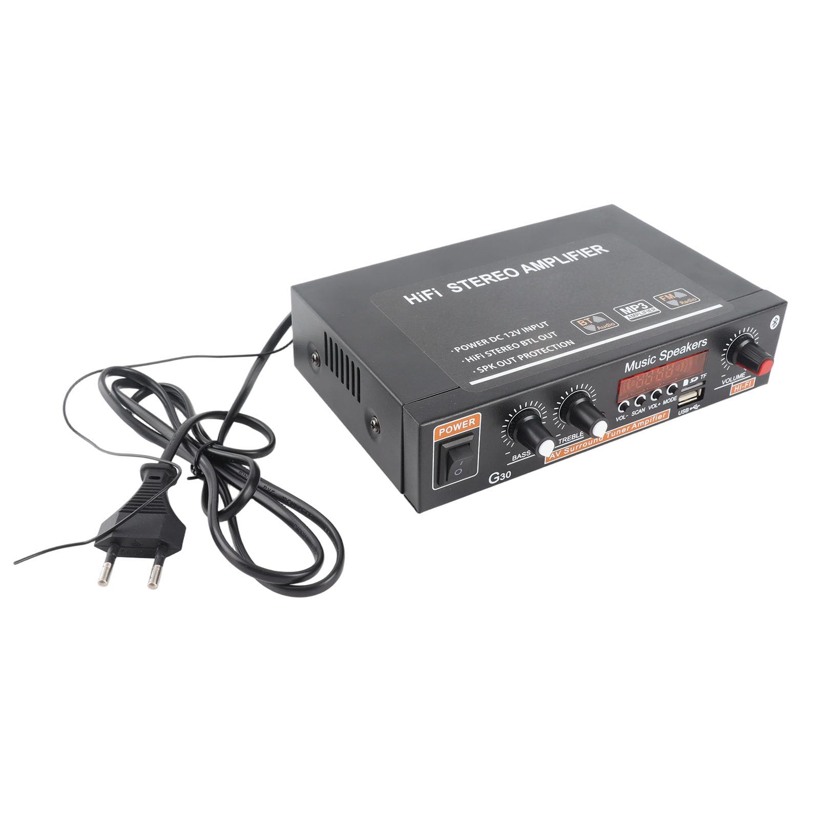 Amplificateur de Puissance Mini Bluetooth Intelligent Digital avec Télécommande Prise UE 220V