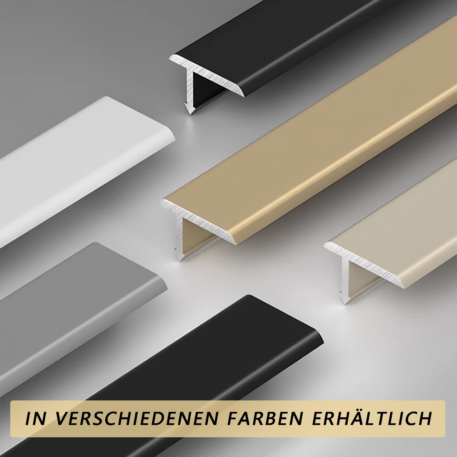 Abdeckleiste 90cm* 3 Stück Aluschiene T-Formleisten Übergangsschienen Für Harmonischen Bodenanschluss - Ideal Für Wohnzimmer, Küche & Eingangsbereich(Champagne,12mm)