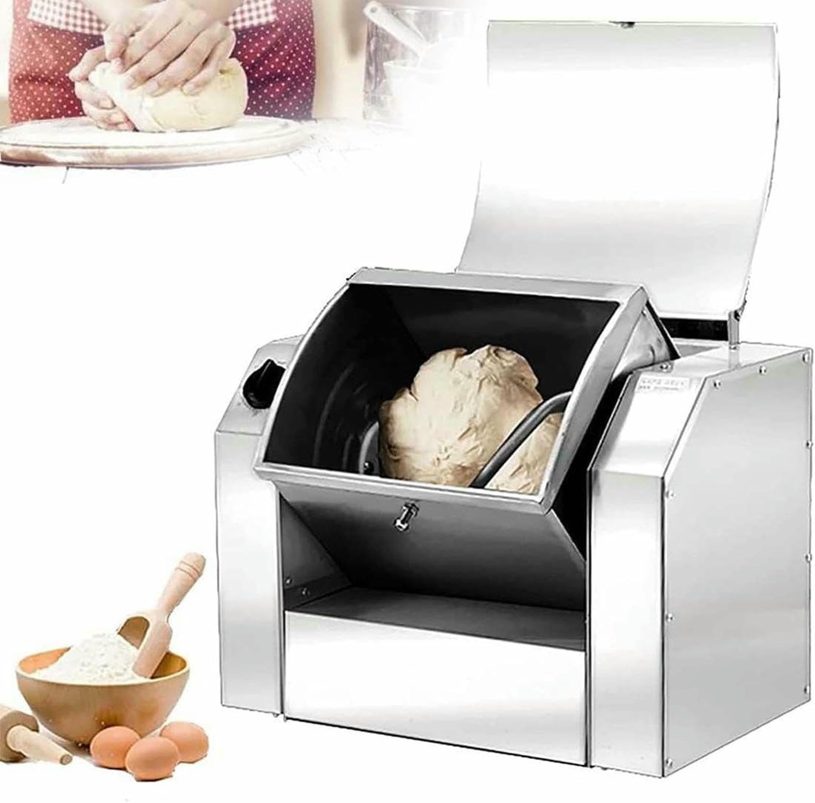 Miscelatore Di Massa Elettrica Commerciale, Miscelatore Ad Alta Resistenza 10 Kg, Frullatore Alimentare, Massa A Macchina Di Massa Con Cubo Inclinato Di 90 Gradi, Per Il Ristorante Scolastico