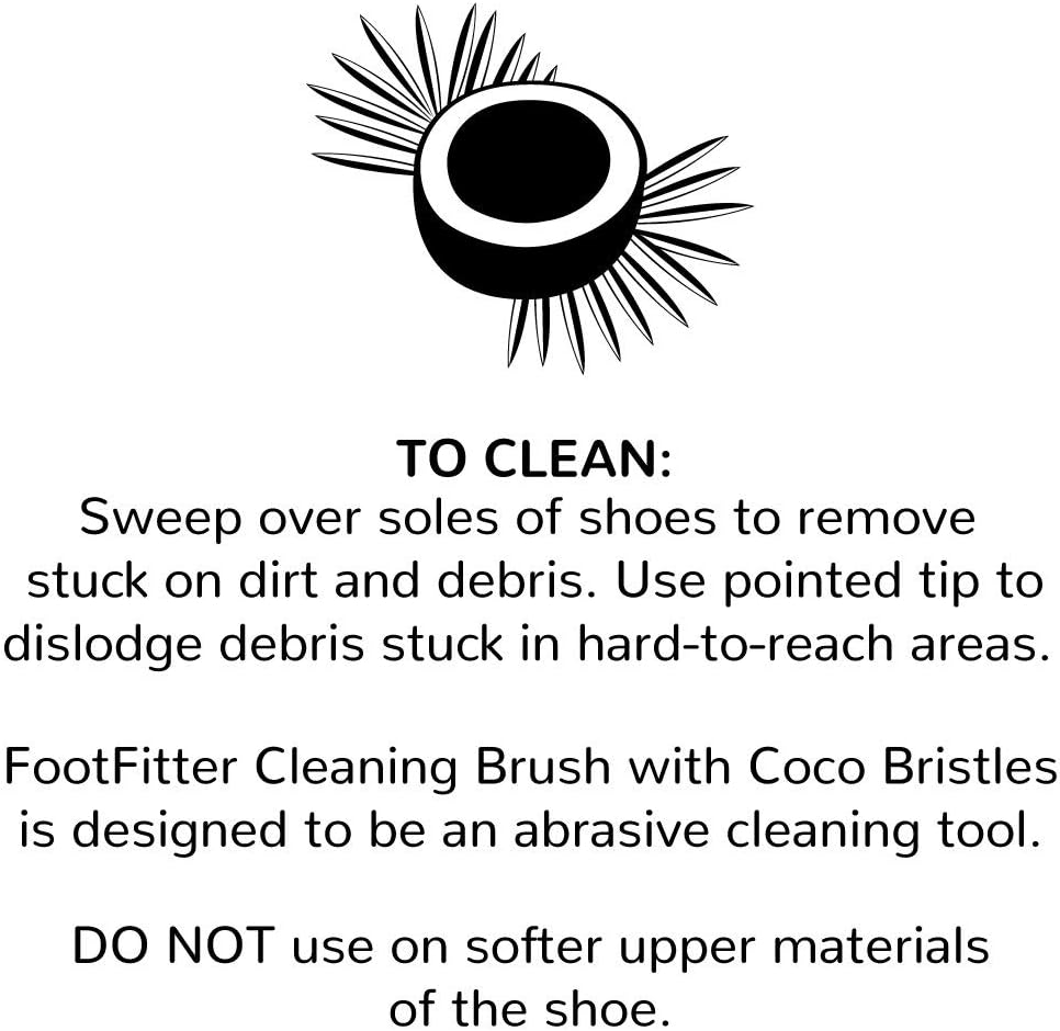 FootFitter Coco Bristle Sole Scrubber Brush for Shoe & Boot Cleaning