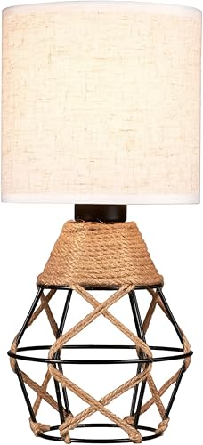 Hamilyeah Lámparas de mesa bohemias, lámpara de mesa tejida para mesita de noche con interruptor de encendidoapagado, lámpara de granja al lado de disponible en Yaxa Colombia