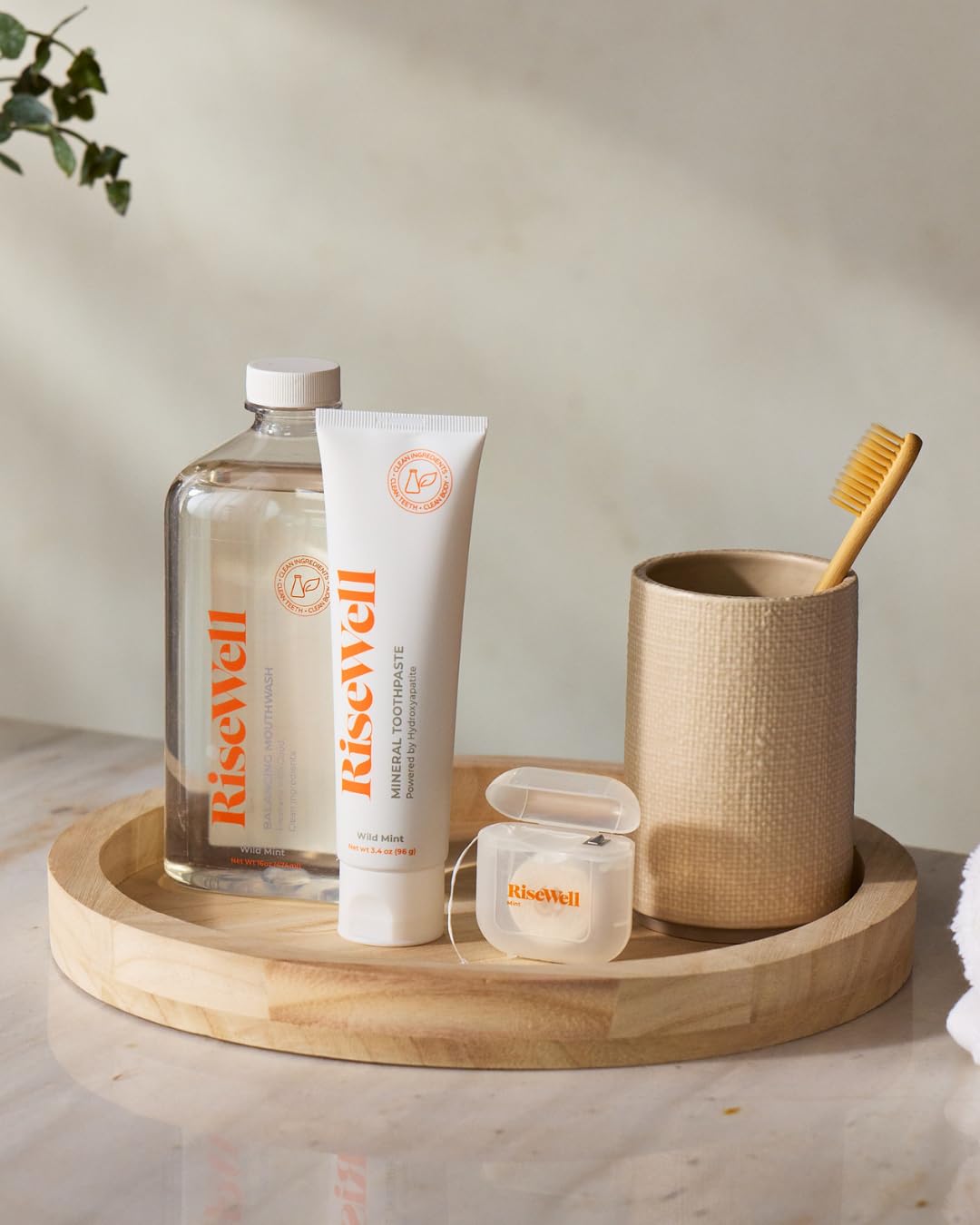 RiseWell Dentifricio minerale - Dentifricio naturale con idrossiapatite - Prodotto negli Stati Uniti, senza fluoro aggiunto, senza SLS - per denti più forti e sani, menta selvatica, 96,4 g