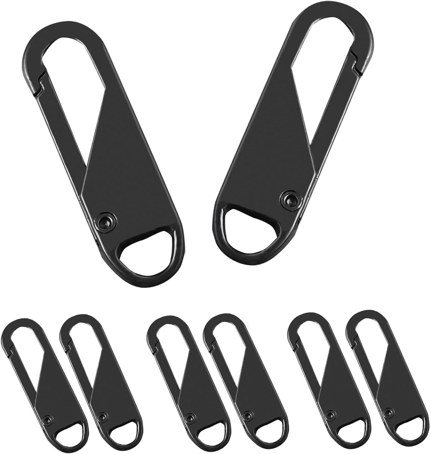 Deoward Zipper Pull, 6 PCS Replacement Metal Zipper Handle Mend Fixer Zipper Tab for Luggage, Suitcases, Backpacks, Jackets, Purses, Handbags