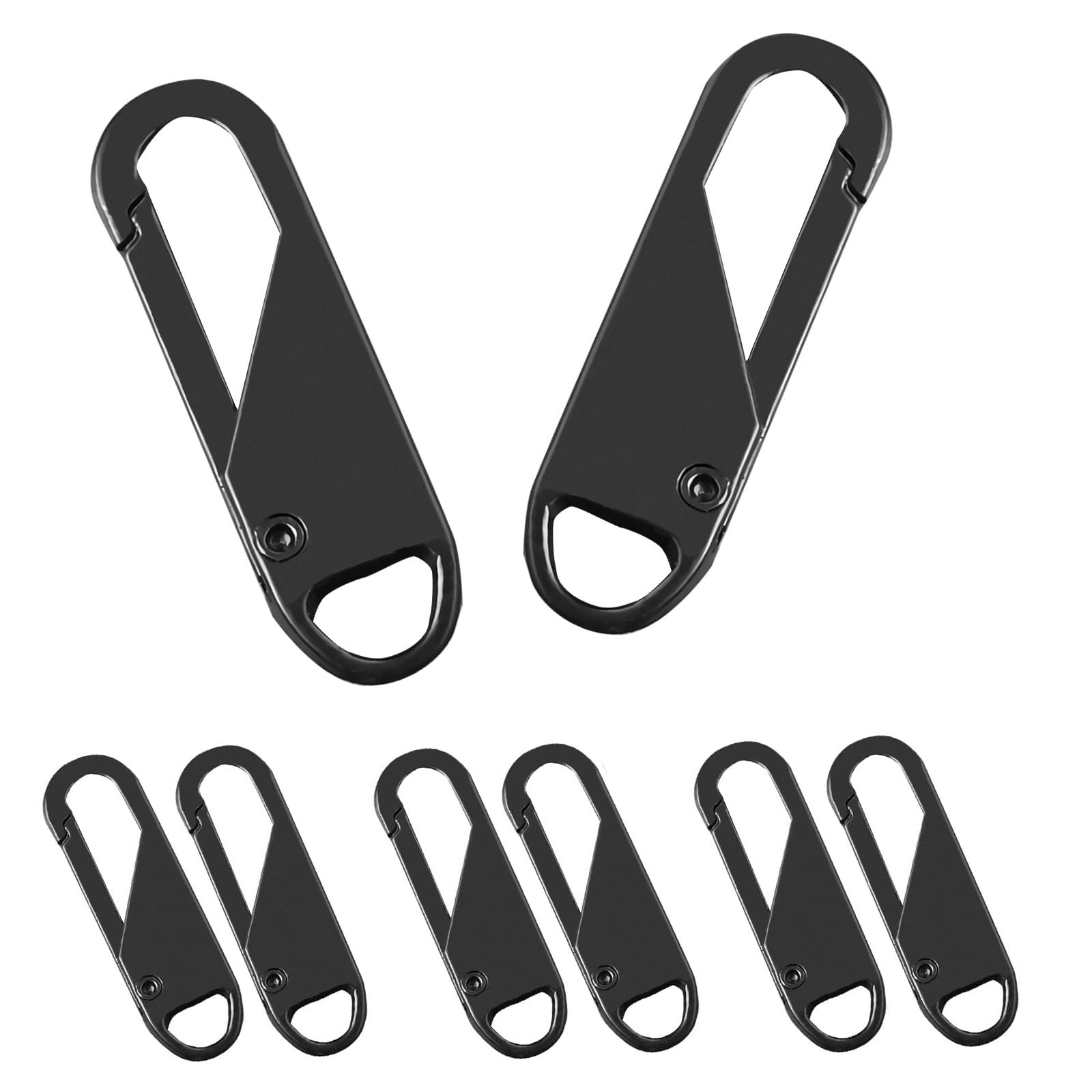 Deoward Zipper Pull, 6 PCS Replacement Metal Zipper Handle Mend Fixer Zipper Tab for Luggage, Suitcases, Backpacks, Jackets, Purses, Handbags