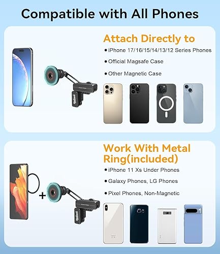 Miniatura 6 de Wireless Charger Phone Mount,Screen Clip Phone Holder,Magnetic Car Charger Mount for Tesla Model 3YSXCybertruck,Cellphone Holder for MagSafe for