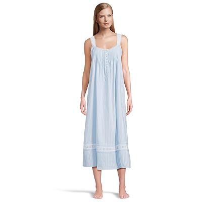 Eileen West Cotton Dobby Stripe Woven Sleeveless Ballet Nightgown Women