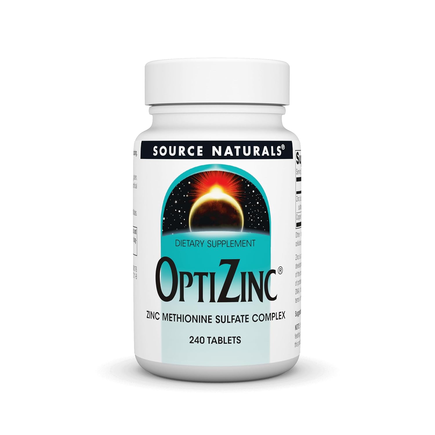 Source Naturals OptiZinc Zinc Methionine Sulfate Complex Dietary Supplement - 240 Tablets