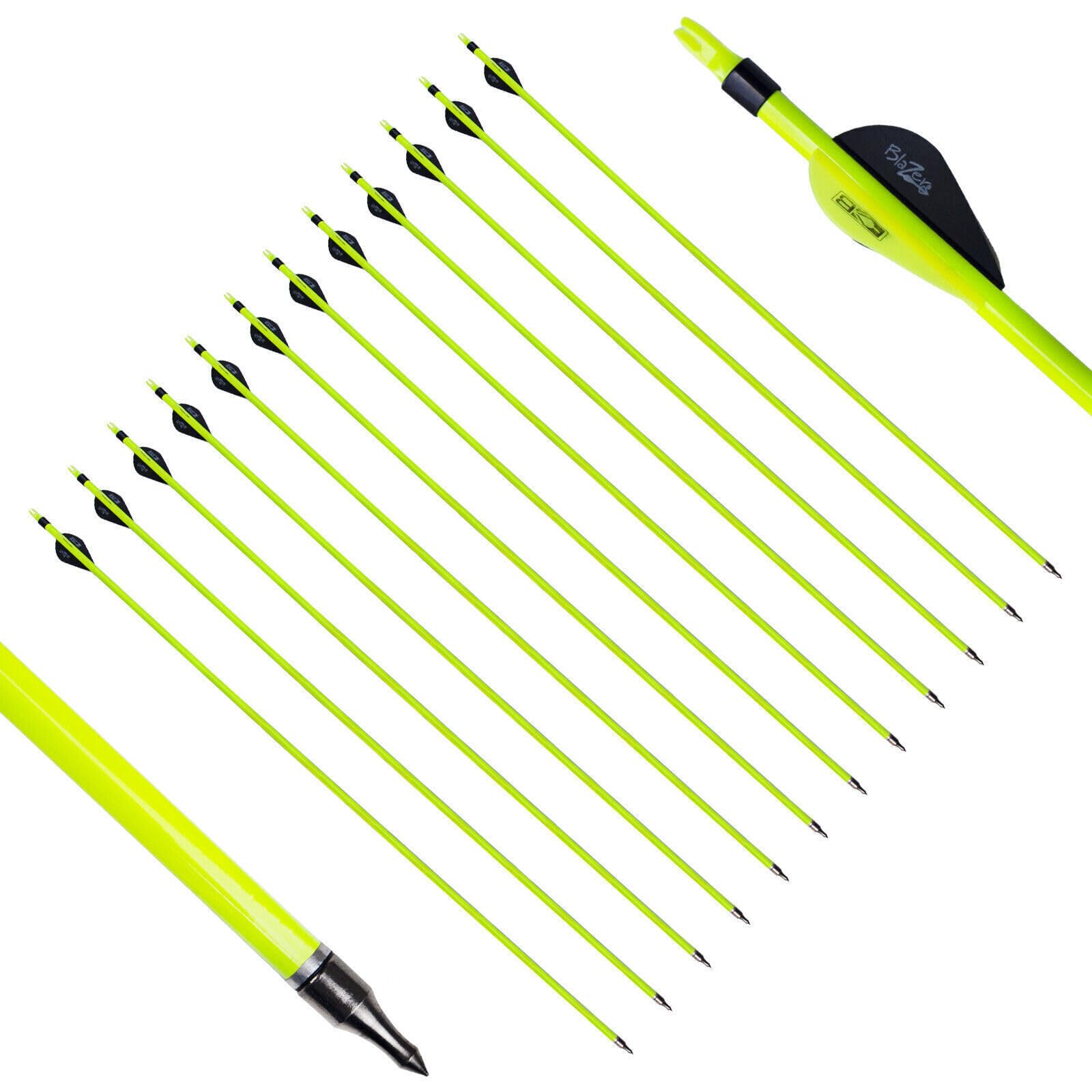 biubiusot 31" Carbon Arrows 350 500 Spine Archery Hunting with Replaceable Broadhead Target Practice for Compound Recurve Bow 12pcs (Mixed carbon arrows)