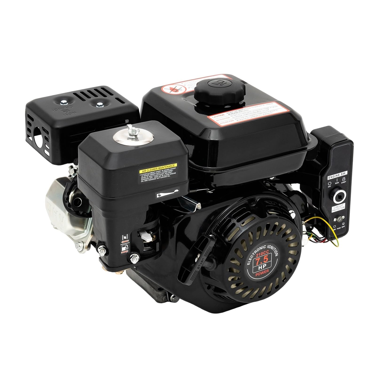 Motor De Gasolina 4 Tiempos, 7,5 HP, 210 CC, Monocilíndrico, Apto For Karts Y Generadores Rendimiento Potente