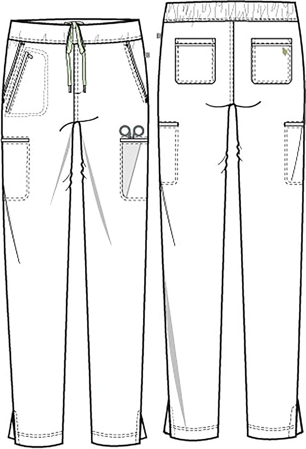 Cherokee Euphoria Women Scrubs Pant Mid Rise Tapered Leg Drawstring CK140A - Image 6