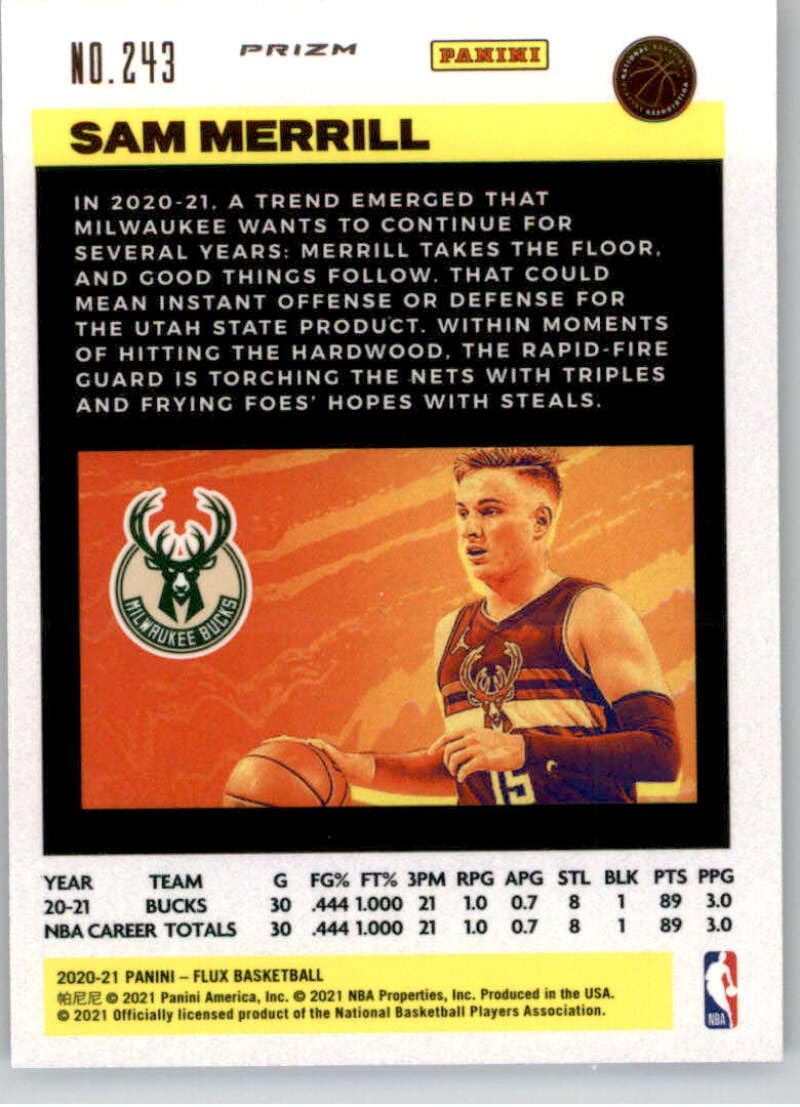 Amazon.com: 2020-21 Panini Flux Pulsar #243 Sam Merrill Milwaukee
