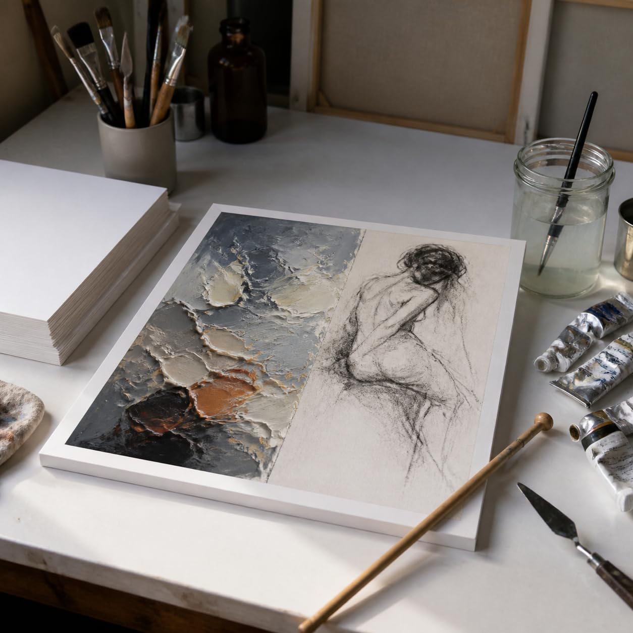 Papier à Peindre 600 g Texture Lin, Papier texturé 4K - 20 feuilles