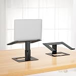 Besign LSX3 Support pour ordinateur portable en aluminium, support de carnet ergonomique réglable, support d'ordinateur Riser compatible avec Air, Pro, Dell, HP, Lenovo Plus 10-15.6" Ordinateurs portables (noir)