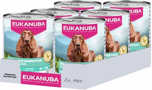 Eukanuba Sensitive Digestion Nassfutter für ausgewachsene Hunde, 6 x 400 g – Ansicht 1