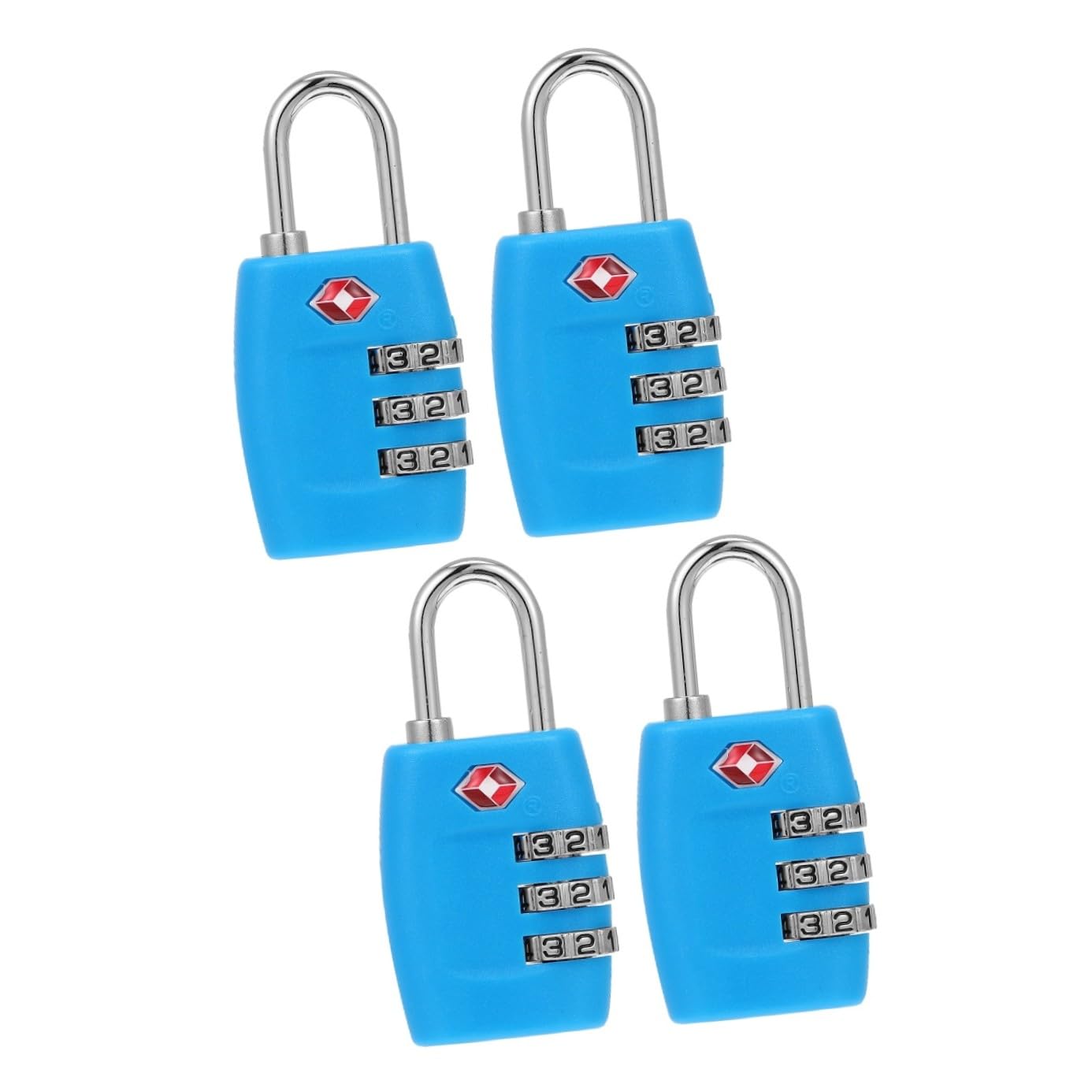 PACKOVE 4piezas Candados De Equipaje De Combinación Tsa Cerraduras De Metal Para Maletas Mochilas y Gimnasios Seguridad y Antirrobo Ajustables y Portátiles