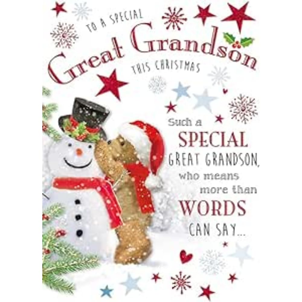 Piccadilly Greetings Weihnachtskarte „Onkel“ – Motiv Schneemann Mit Hund, 20,3 X 15,2 Cm