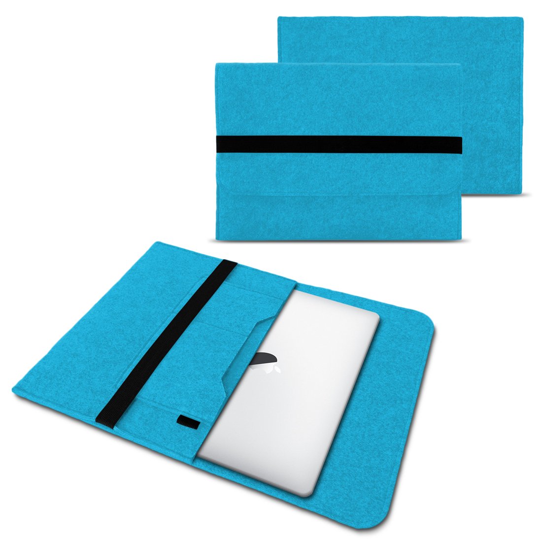 Felt sleeve protector case for the Apple Macbook Air 13.3 inch made of durable felt in different colours with interior pockets and secure closure by Nauc&reg;