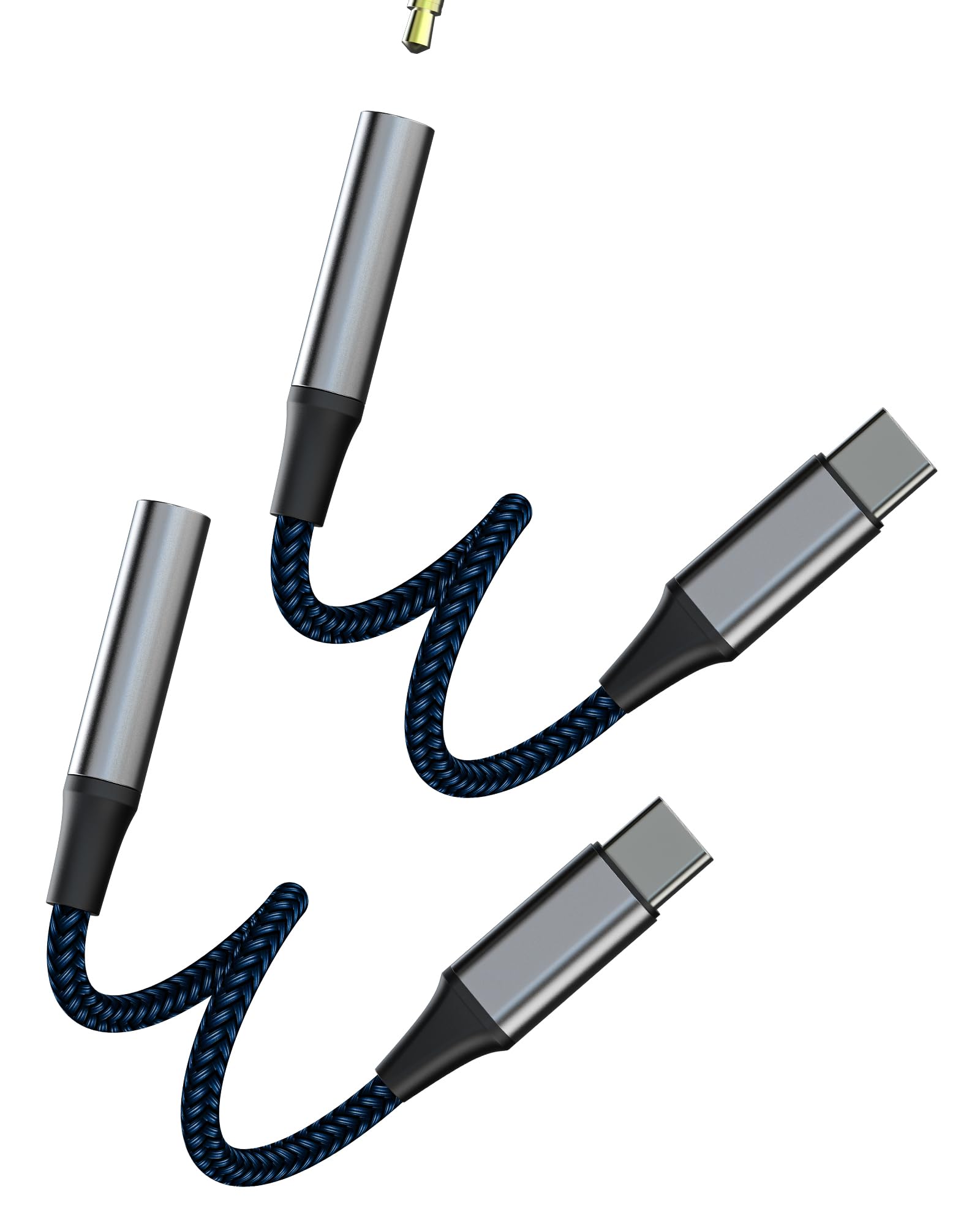 USB-C to 3.5mm Jack Headphone Adapter (2Pack)DAC Type C AUX Cord Dongle Connector Audio Splitter Cable Extension for Apple iPhone15 Pro Max for iPad