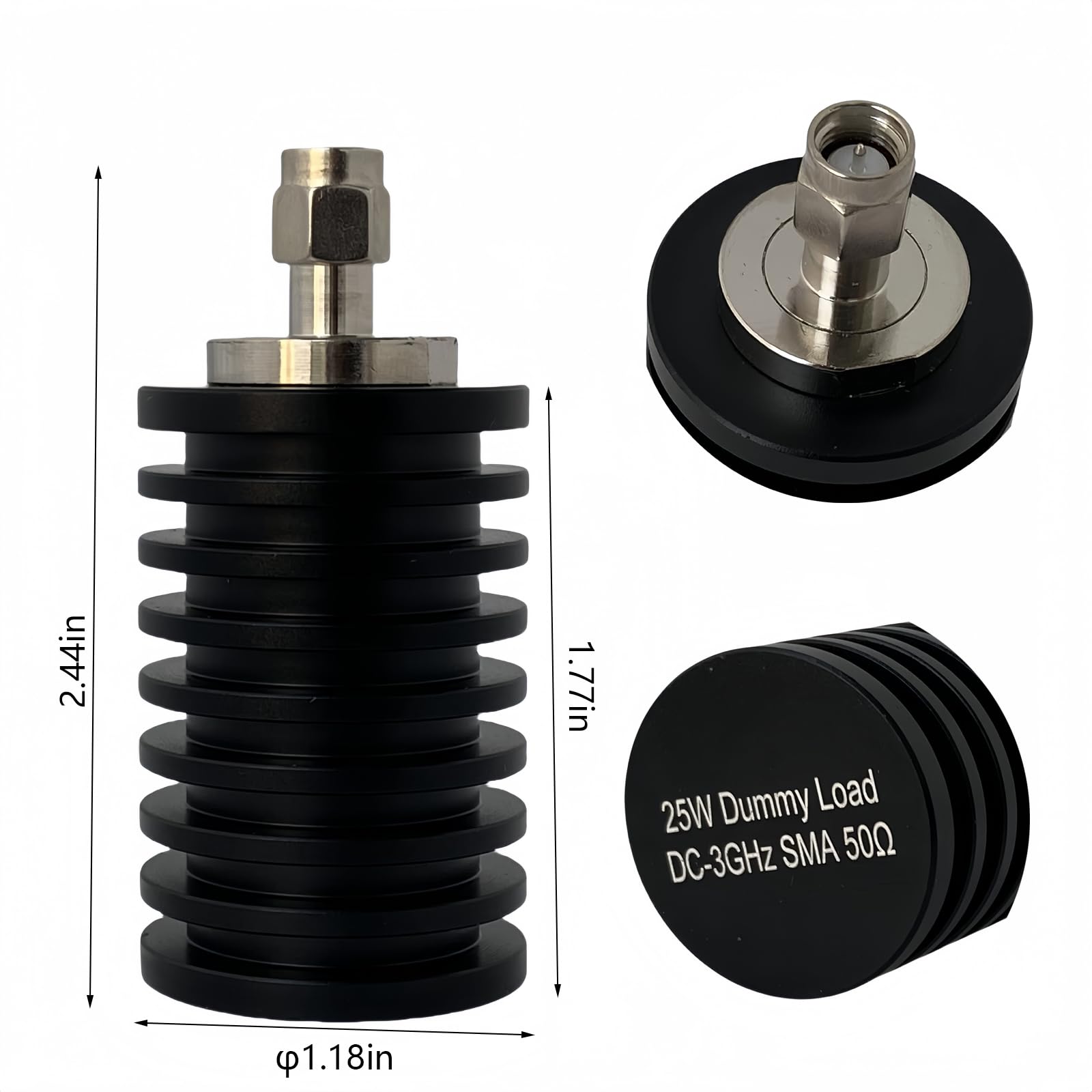 BECEN Charge fictive de SMA-J 25 Watt - Borne 25 W 3 GHz 50 Ohms Connecteur SMA
