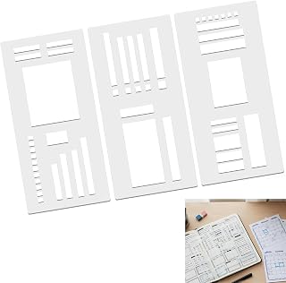 Handmade Flexible Record Template, 3-Pack Reusable Flexible Record Template, Versatile Drawing Templates Kit, DIY Handmade Planning templates for journals, Lists, and scrapbooks(#B)
