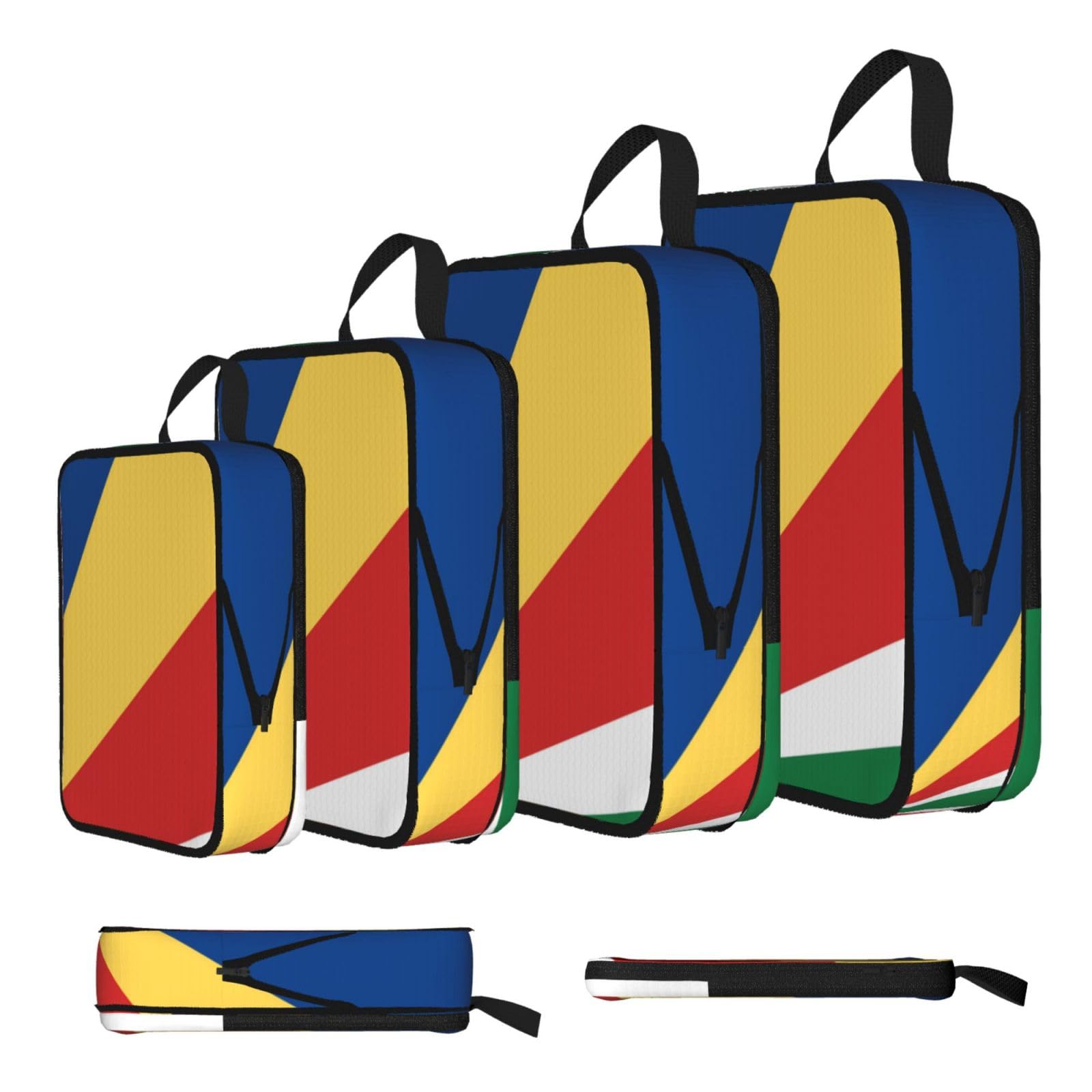 Flag of Seychelles Compression Packing Cubes 4 Piece Set