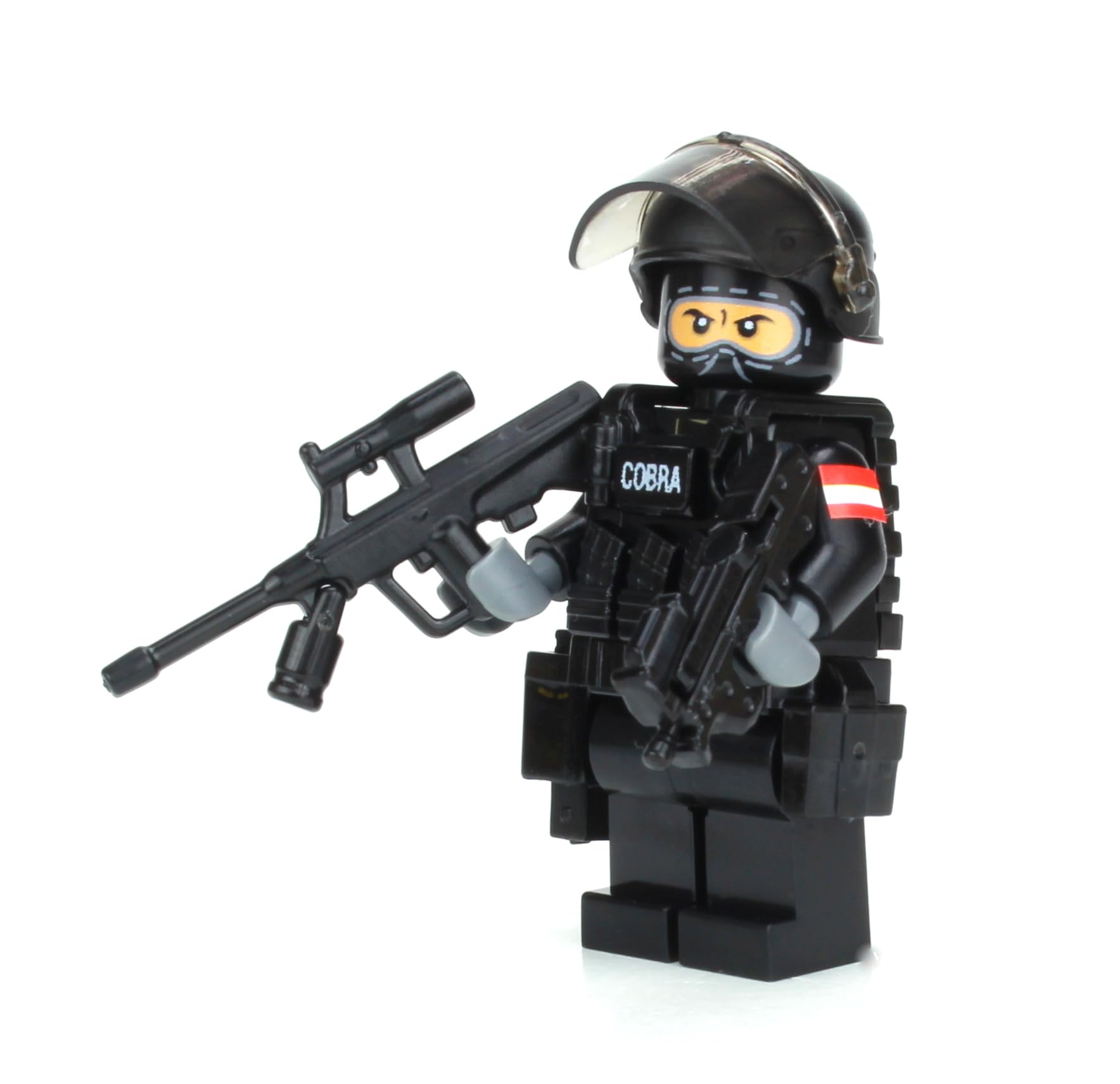 Battle Brick 1.6 Inches Tall EKO Cobra Austrian Police Tactical Officer Custom Minifigure | Genuine Military Minifig | Packaged in The USA | Great Gift for Ages 10+ to Adult AFOL