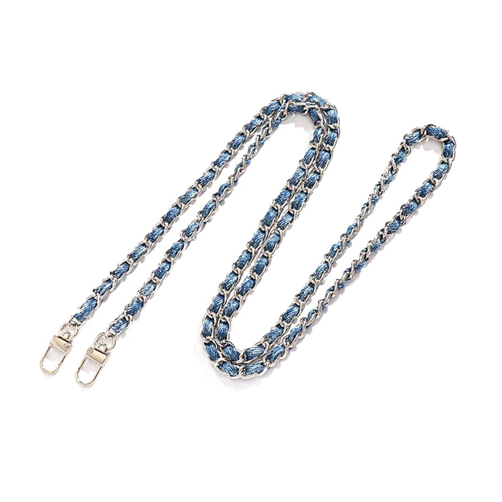 Belivceng Silver ​​Adjustable Metal Bag Chain For Braided Denim Crossbody Handbag Diy Detachable Straps​​,,120Cm
