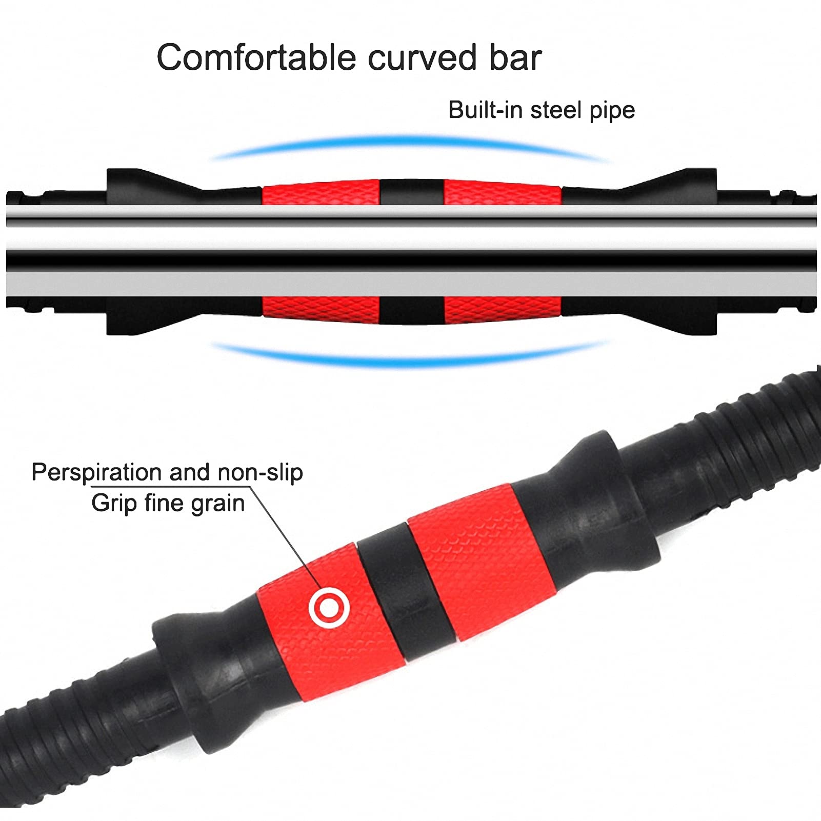 Barre per manubri, set di 3,bilanciere da 35 cm, adatto per dischi con un diametro di 25mm,pesi,set di impugnature per manubri con filettatura, impugnature antiscivolo per bilancieri