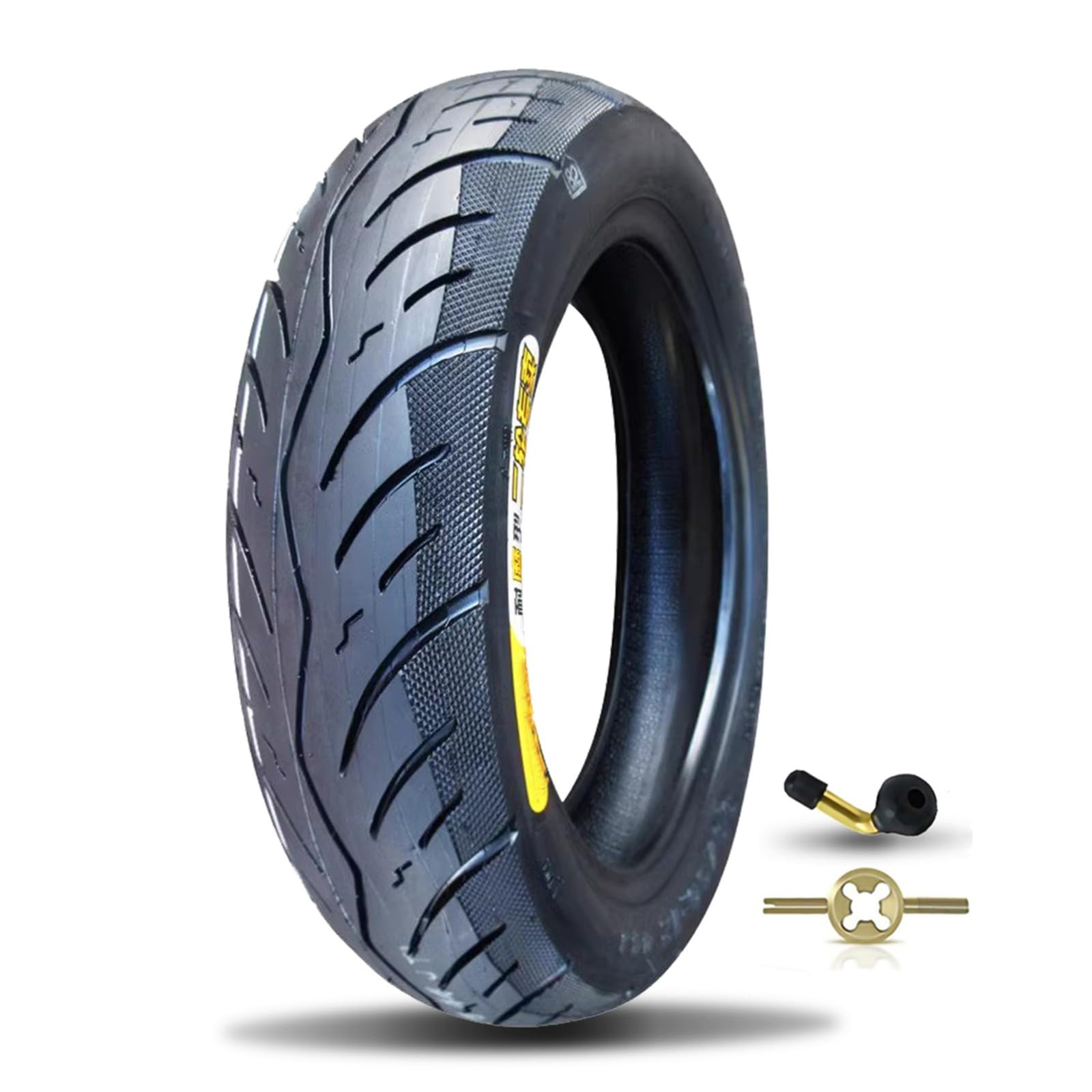 90/90-12 opony bezdętkowe 66J, obręcz koła przedniego/motoroweru, 12-calowa, 175 kPa, maks. obciążenie: 170 kg, odporne na zużycie 90/90-12 opon do codziennego użytku na różnych drogach