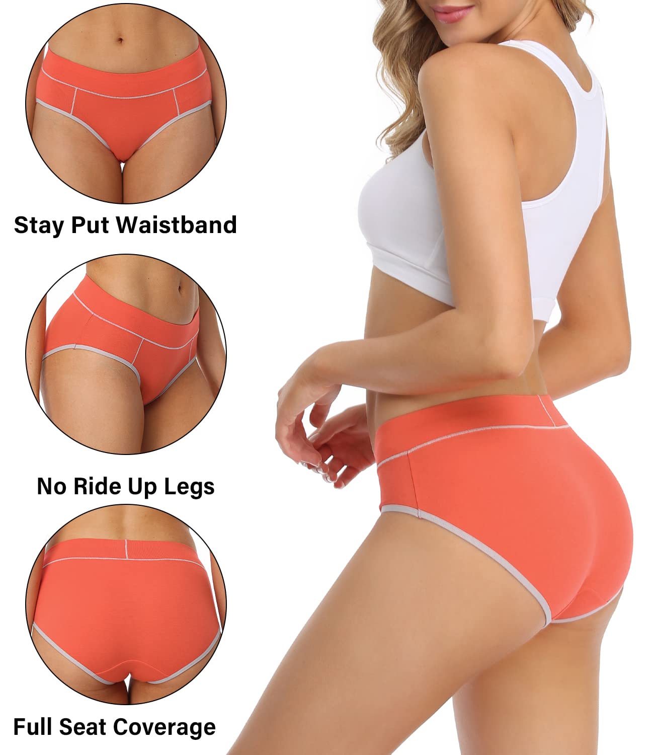 wirarpa Mutande Slip Donna Vita Media in Cotone Elasticizzato