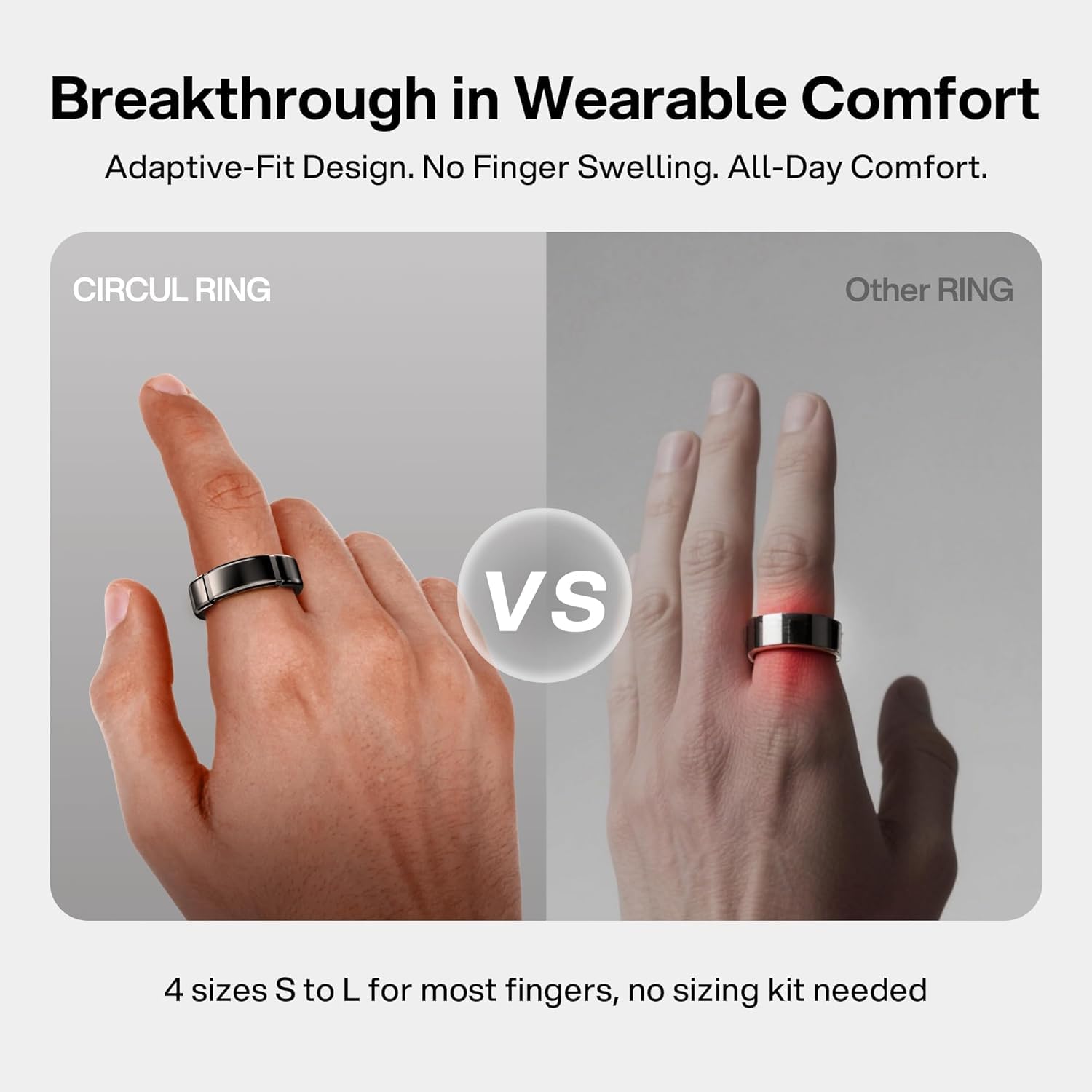Bague intelligente réglable automatiquement pour homme et femme, sans abonnement à l'application, anneau de fitness pour suivi du sommeil - Tracker de fitness