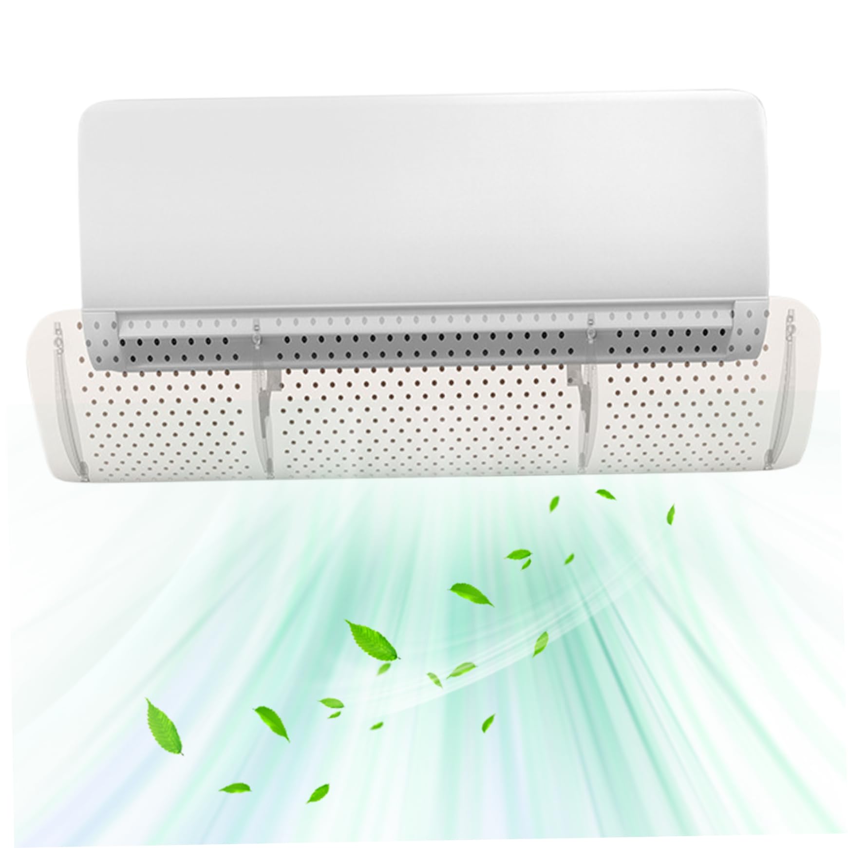 Hbbgdiy Transparent Adjustable AC Vent Deflector 24–36 Inch No-Drill Air Conditioner Deflector with Perforated Panel, Wall-Mounted Airflow Redirector for Split Units