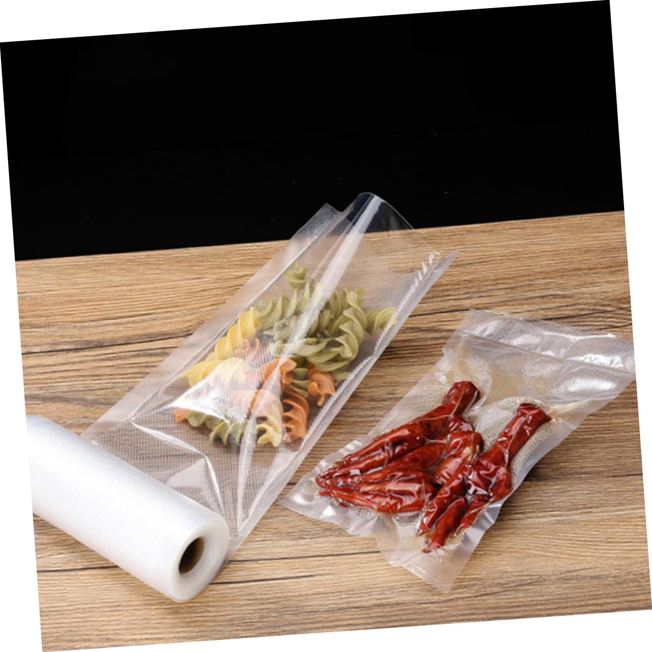 OUNONA 2 Rolls Transparent Vacuum Sealer Bags Freezer Storage Bags for Food Preservation Space Saving Design Compatible with Suction Machines
