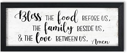 Bless the Food Before Us - Decoración de pared con versículo bíblico cristiano, arte de pared, decoración de pared de granja, cocina, comedor, placa