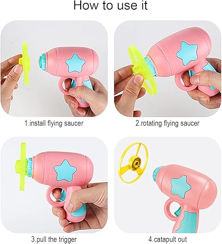 Miniatura 8 de Berry President Juguete de platillo volador, juego de lanzamiento de disco volador con luz de flash giratoria, juguete giratorio para interiores y