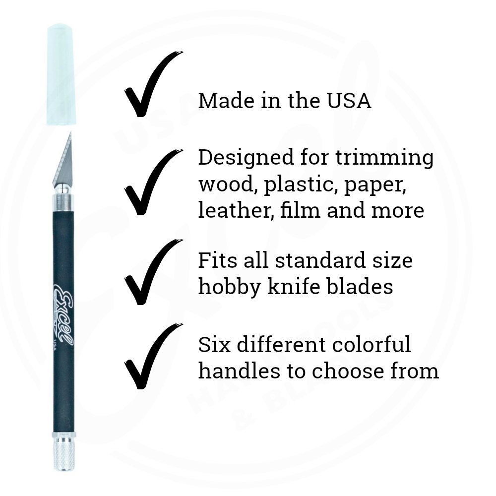Excel Blades K18 Light Duty Craft Knife – Made In USA, Aluminum Handle With Safety Cap, Includes Sharpener - View #4