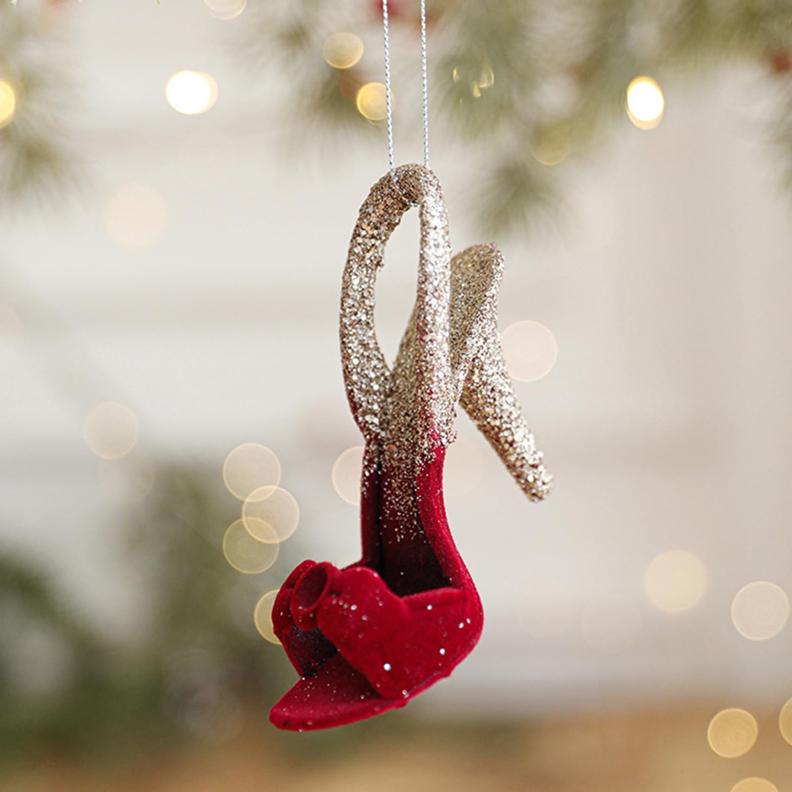 Confezione da 8 decorazioni per albero di Natale con stella ballerina a forma di renna, per decorazioni natalizie